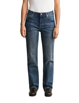 Jeans 10030 Straight Fit Mid Blue Broken In 25 - Gant - FashionsVida