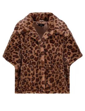 Cape - Poncho aspect fourrure marron 40 - monari - FashionsVida