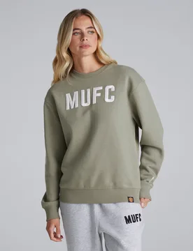 Manchester United Womens MUFC Sweatshirt Green L - Raw - FashionsVida
