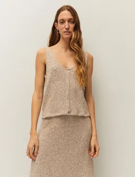 Top de mujer con cuello redondo y tirantes - System Action - FashionsVida