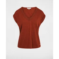 Camiseta de mujer con efecto metalizado