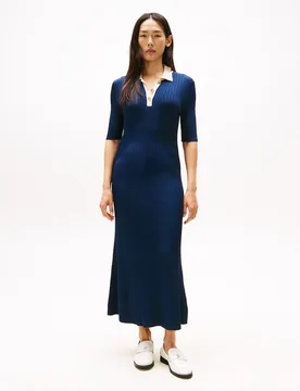 Vestido largo de canalé - Tommy Hilfiger - FashionsVida