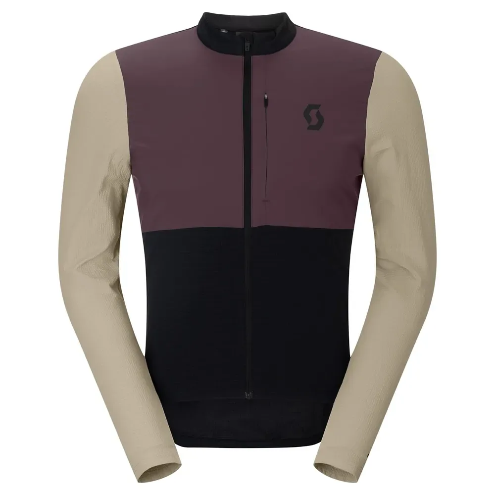 Maglia A Maniche Lunghe Endurance Warm Black / Cocoa Red - Scott - FashionsVida