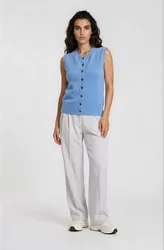ROUNDNECK VEST CF PLACKET female