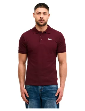 Polo à Manches Courtes Whalton Oxblood / Ecru S - Lonsdale - FashionsVida