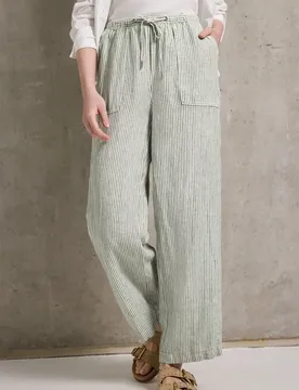 Street One Straight Leg Leinenhose female Grün - Street One Studio - FashionsVida