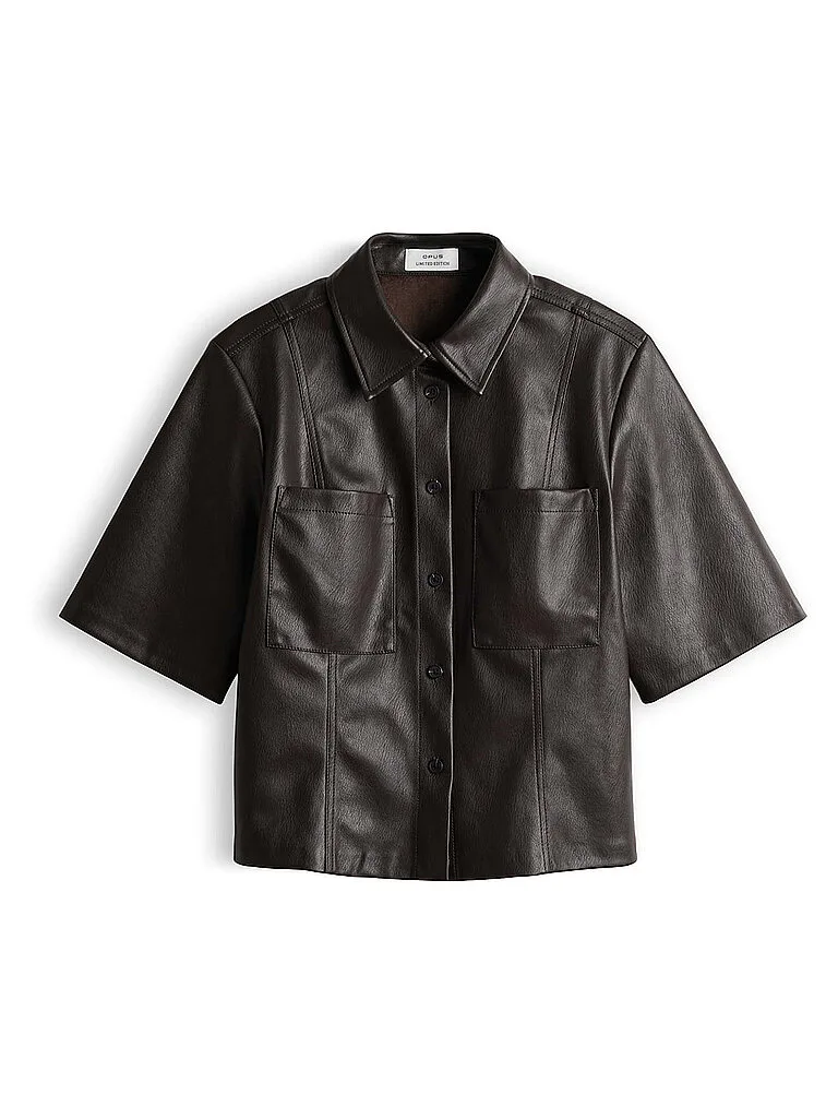 Camicia-blusa effetto pelle FELEATHER marrone 40 - Opus - FashionsVida