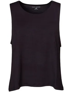 Women's 1 Pack High Low Tank Top Ebony XL - Black - Size: Extra Large - Tavi Noir - FashionsVida