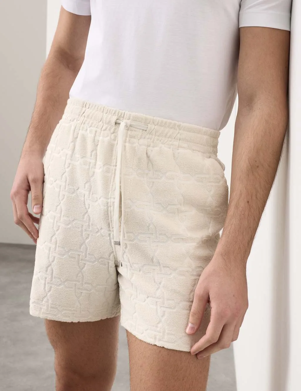 Cotton Rich Jacquard Towelling Shorts Light Natural male - Autograph - FashionsVida