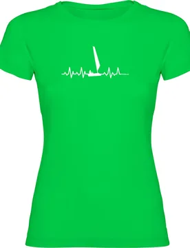 Sailing Heartbeat Short Sleeve T-shirt Light Green S Women - Kruskis - FashionsVida