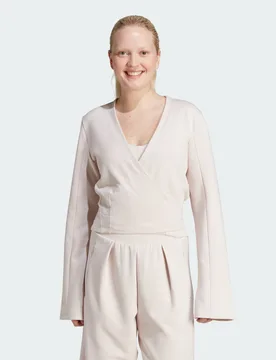 Womens Yoga Cover-Up - Pink Recycled_material - Size X-Small - adidas performance - FashionsVida