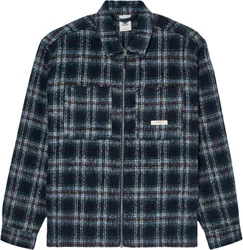 Surchemise zippée - Fuzzy Check Zip Overshirt Brushed Plaid Dark Slate en Laine - Taille L - Gris