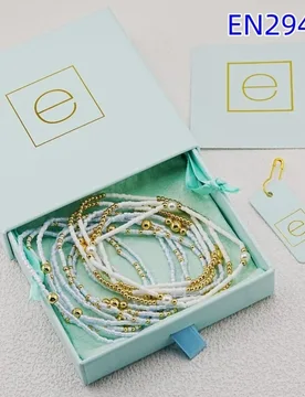 YEEVAA 13Pcs White & Light Blue Seed Bead Stretch Bracelet Set, Gold Bead Stackable Friendship Bracelets for Women - Aliexpress - FashionsVida