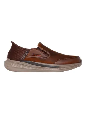 Slip-on marroni in pelle con Memory Foam Slade Cooper 42 - Skechers - FashionsVida