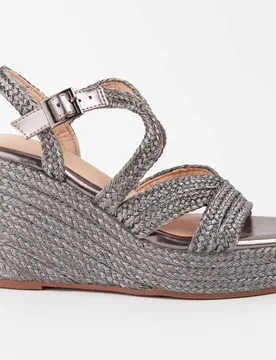 Womens Wedge Sandal Salia7 Grey - Size Eu 37 - Montevita - FashionsVida