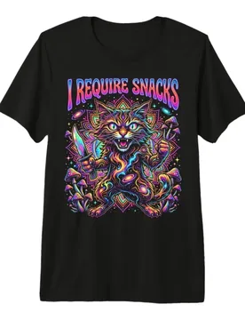 I Require Snacks Cat Funny Animal Meme Lover Humor T-shirt For Men Women 100% Cotton T Shirts Short Sleeve Tops 0424-3 - Aliexpress - FashionsVida