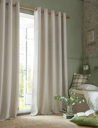 Milbourne Herringbone Eyelet Curtains Natural