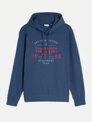 Hoodie mit Logo-Print Blau L