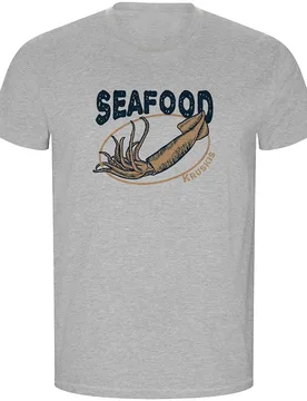 Seafood Squid Eco Short Sleeve T-shirt Heather Grey 2XL Men,Women - Kruskis - FashionsVida