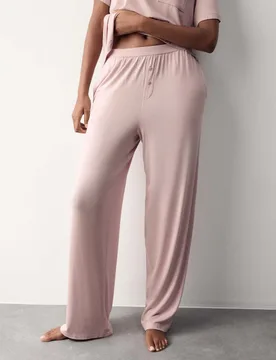 Modal Rich Wide Leg Pyjama Bottoms Mallow female - Autograph - FashionsVida