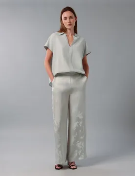 Pantalón de mujer de viscosa jacquard - Calvin Klein - FashionsVida