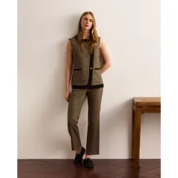 Pantalón de mujer pata de gallo tobillero