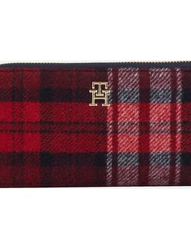 Cartera grande en a cuadros con cremallera - Tommy Hilfiger - FashionsVida