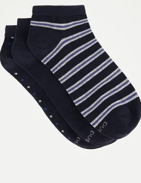 Pack de 3 calcetines tobilleros rayas color hombre - Dustin - FashionsVida