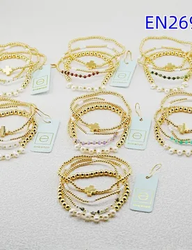 VKVVA Fashion Jewelry 5pcs Layered Stackable Daily Wear Pearl Cross Beaded Bracelet Set for Women birthday Gifts - Aliexpress - FashionsVida