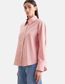 Hemdbluse in A- Linie aus Popeline Stretch Rosa/Pink 44 - Seidensticker - FashionsVida