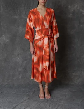 Vestido largo estampado - Roberto Torretta - FashionsVida
