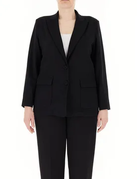Blazer misto viscosa NERO L - PERSONA by MARINA RINALDI - FashionsVida