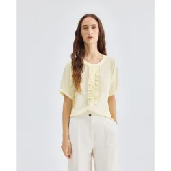 Blusa de mujer lisa manga corta