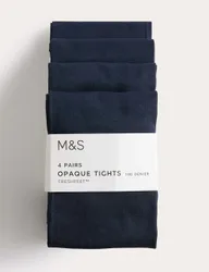 Pack 100 Denier School Tights (6-14 Yrs) Navy female