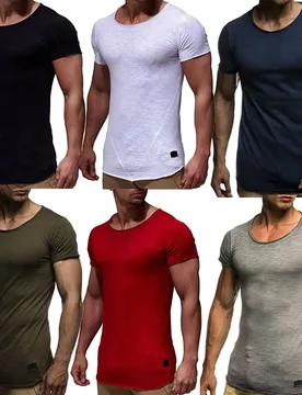 Men's Long Tops Tees Curve Hem T-Shirts Summer Skinny Tshirt Patchwork Short Sleeve Streetwear Casual Sport Workout Undershirt - Aliexpress - FashionsVida