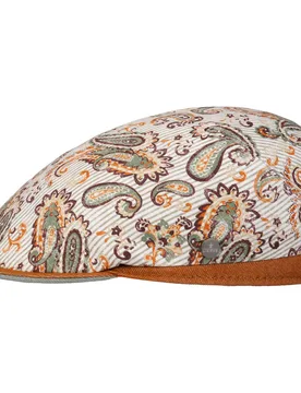 Daron Paisley Flat Cap by - beige-green - Size: M (56-57 cm) - Lierys - FashionsVida