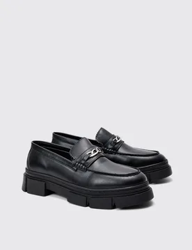 Herren Profilsohlen-Snaffle-Loafer Black Größe 42 - boohooMAN - FashionsVida