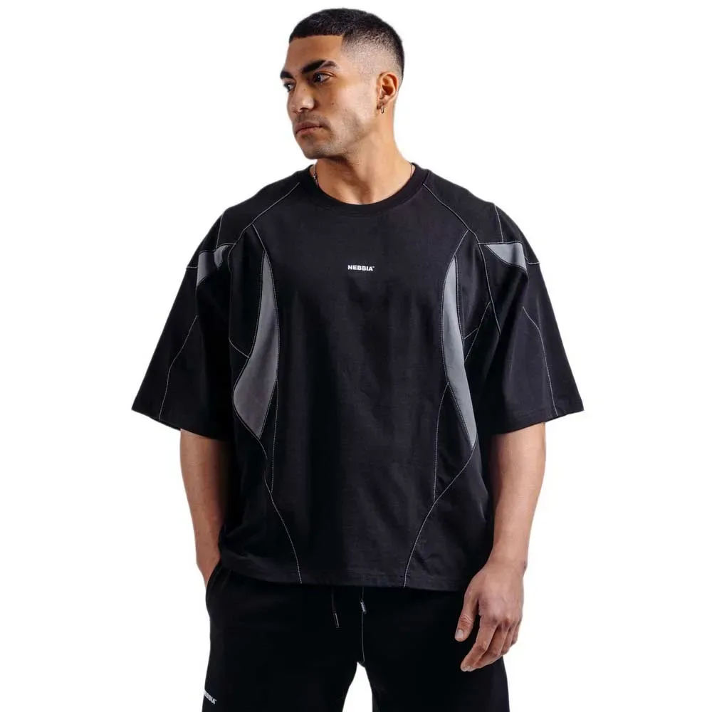 T-shirt à Manches Courtes Oversized Pump Cover Primal 871 Black M - Nebbia - FashionsVida