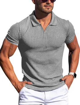 Men's Striped / Solid Polo Shirt Summer Breathable Slim Fit Short Sleeve Old Money Aesthetic Casual Business Top - Aliexpress - FashionsVida