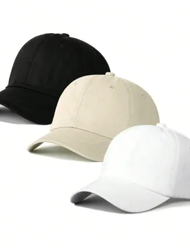 Piezas Set Gorra de béisbol clásica de unicolor, casual, con correa suave y absorbente, ajustable, sombrero ligero de protección solar, gorra de b? - Shein - FashionsVida
