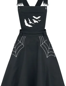 Gothic Kurzes Kleid - Miss Muffet Pinafore Dress - XS bis 4XL - für Damen - Größe XL - schwarz - Frauen - female - Hell Bunny - FashionsVida