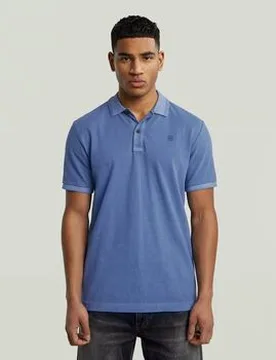 Poloshirt D11595-D756 Dunda Overdyed-H177 Dutch Blue Eu S Male - G-Star RAW - FashionsVida