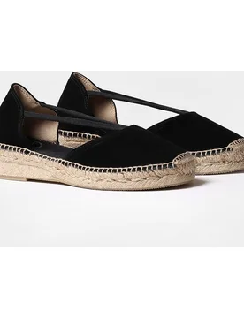 Alpargatas de cuña de mujer de ante con elásticos - Toni Pons - FashionsVida