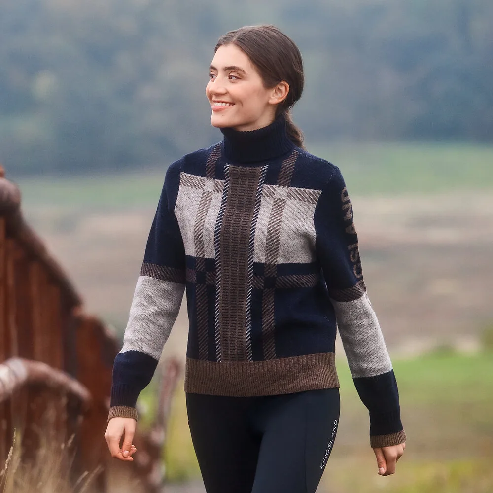 Damen Rollkragenpullover KLArin, navy S - Kingsland - FashionsVida