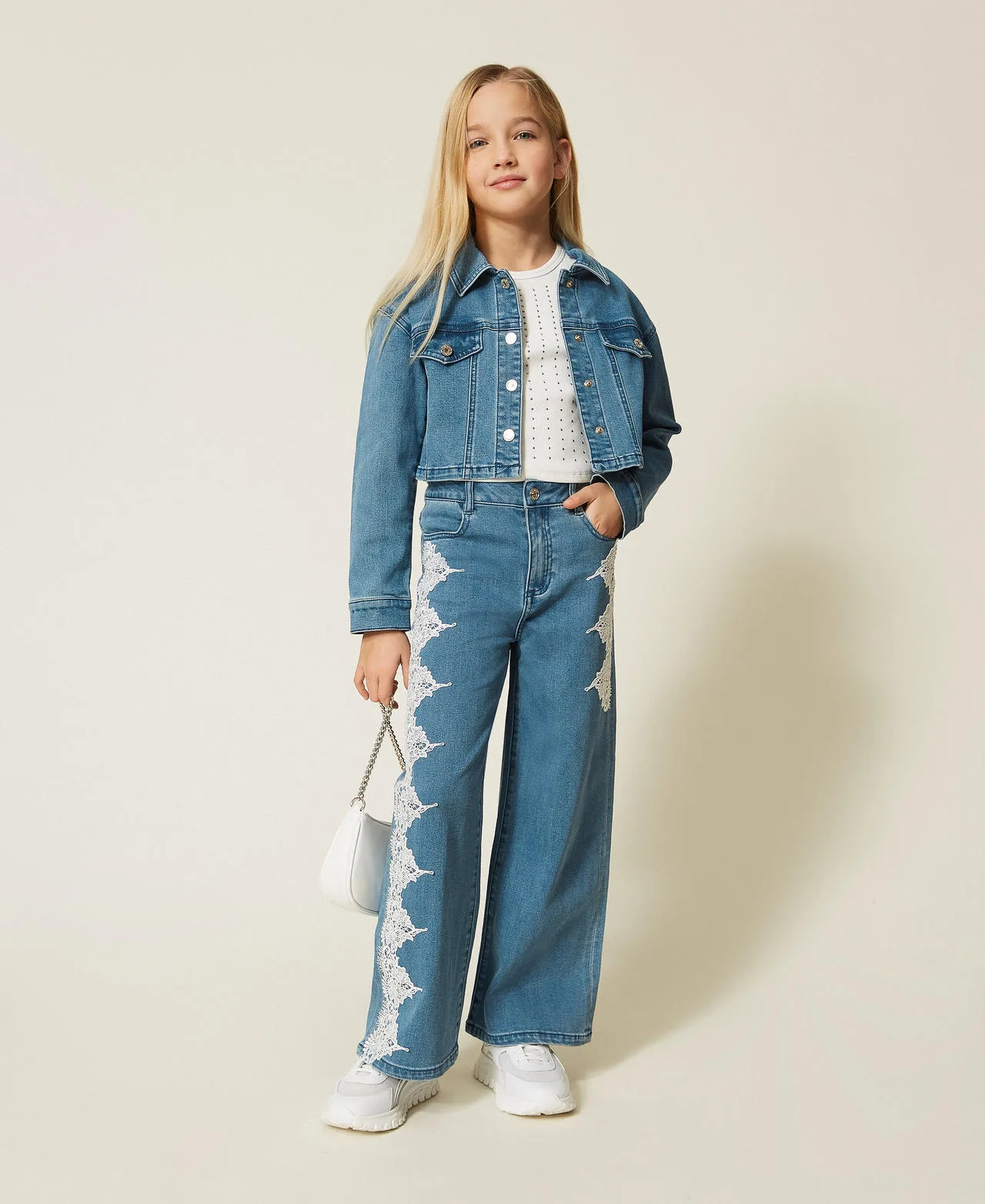 Twinset Jean ample avec dentelle - TWINSET - FashionsVida
