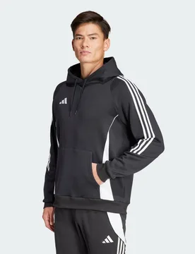 Mens Tiro 24 Sweat Hoodie - Black/white Cotton - Size Small - adidas performance - FashionsVida