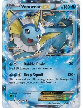 Pokemon Generations 24/83 Vaporeon EX (Half Art) - Pokémon - FashionsVida