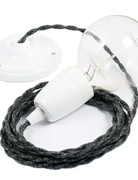 Cables Suspension Luminaire Tn03 2 M Anthracite / White One Size - Creative - FashionsVida
