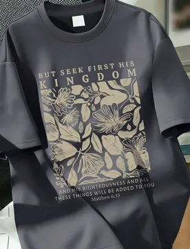 Camiseta de manga corta con estampado floral & de letras, corte holgado, estilo deportivo casual, moda, adecuada para adolescentes y adolescentes - Shein - FashionsVida