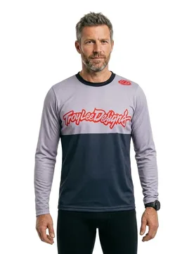 Troy Designs Maglia Da Enduro A Maniche Lunghe Flowline Scripter Charcoal - Lee - FashionsVida